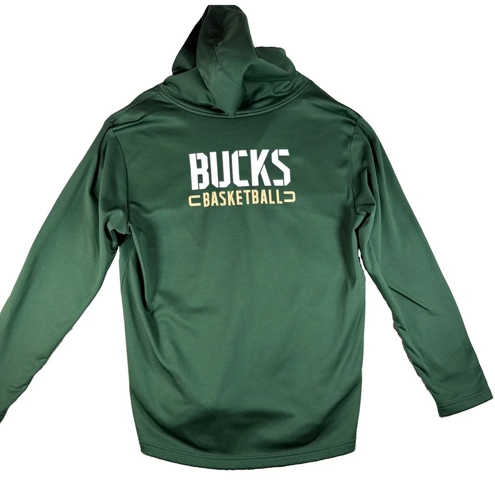 Fanatics Mens XL Milwaukee Bucks‎ NBA Full Zip Hoodie Jacket Green Performance
